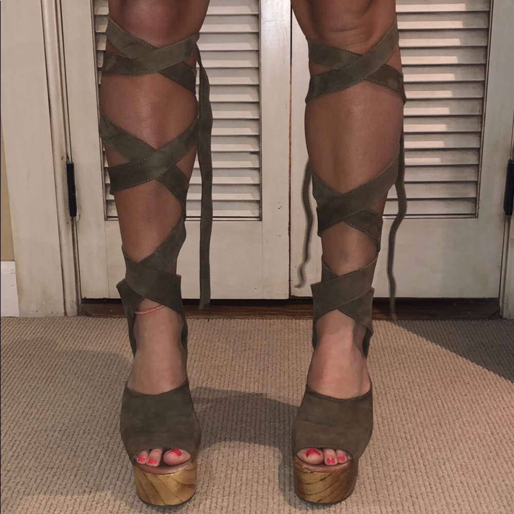 Free People platform lace-up sandals